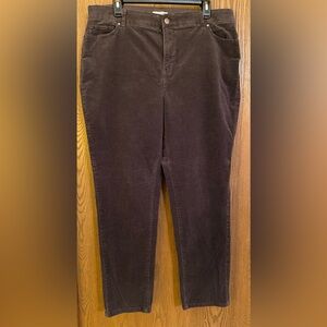 Croft & Barrow Corduroy Pants, Charcoal Grey, 18